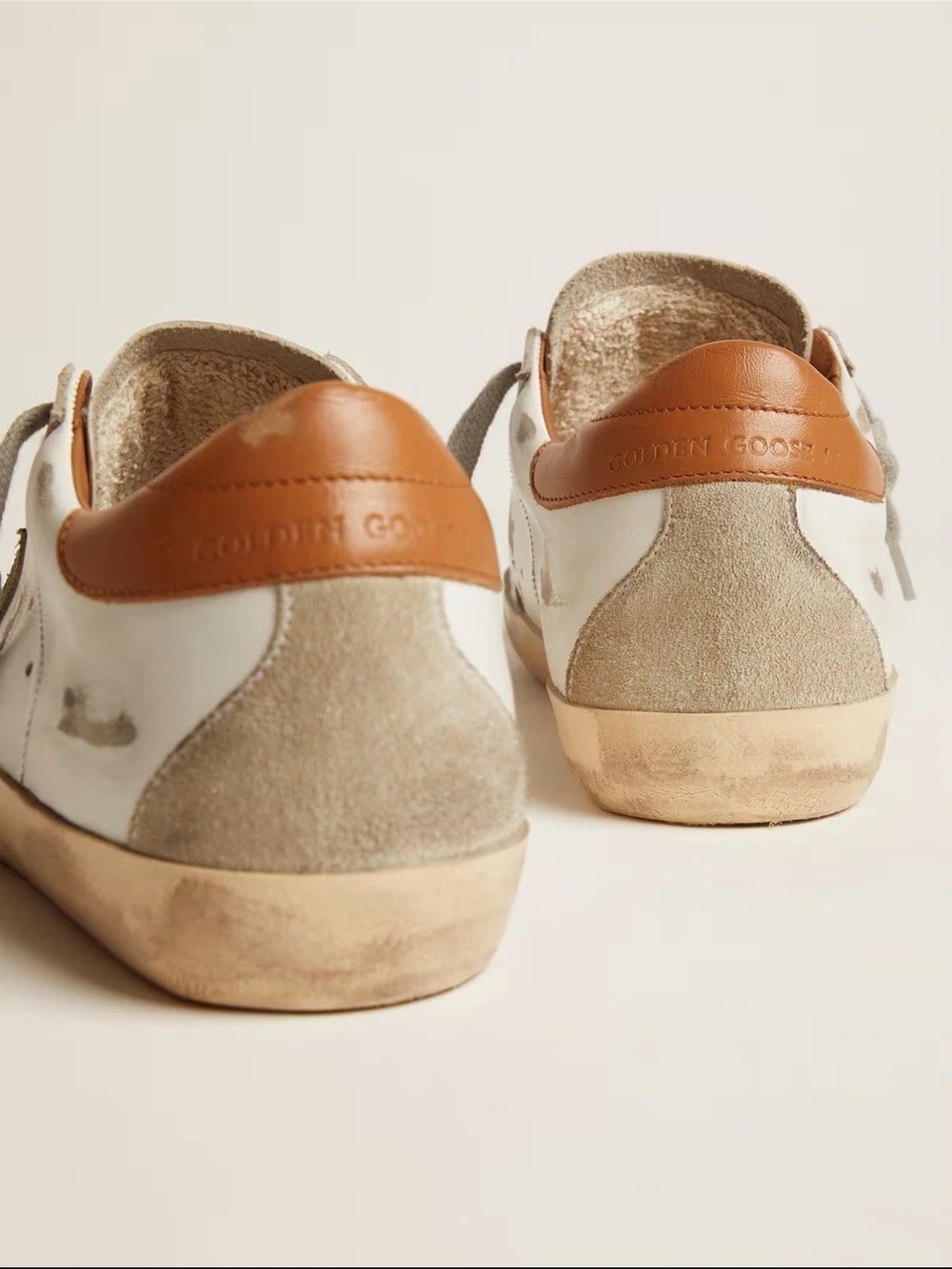 Golden Goose Women's Super Star White Leather Light Brown BNIB - Picture 3 of 12